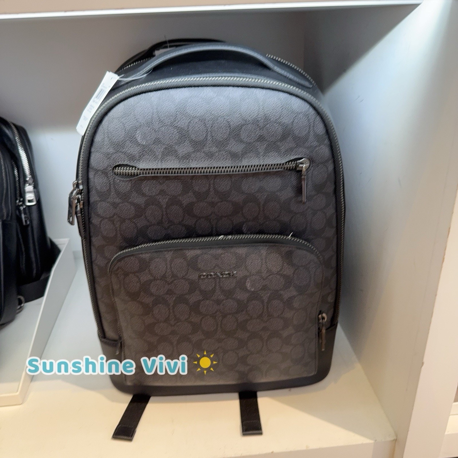 Nwt Coach Men’s Ethan Backpack In Signature Canvas Charcoal/Black Cv919